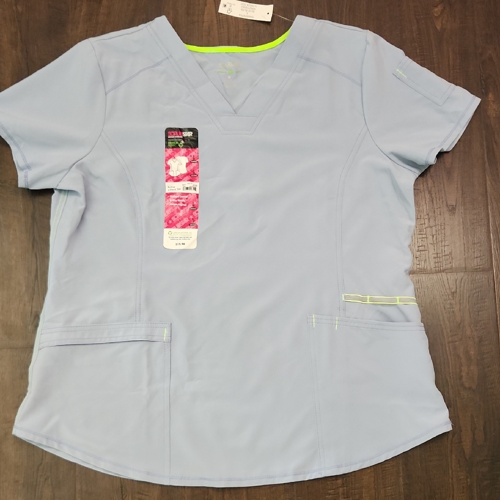 Scrubstar Active V-neck Top Blue Bliss